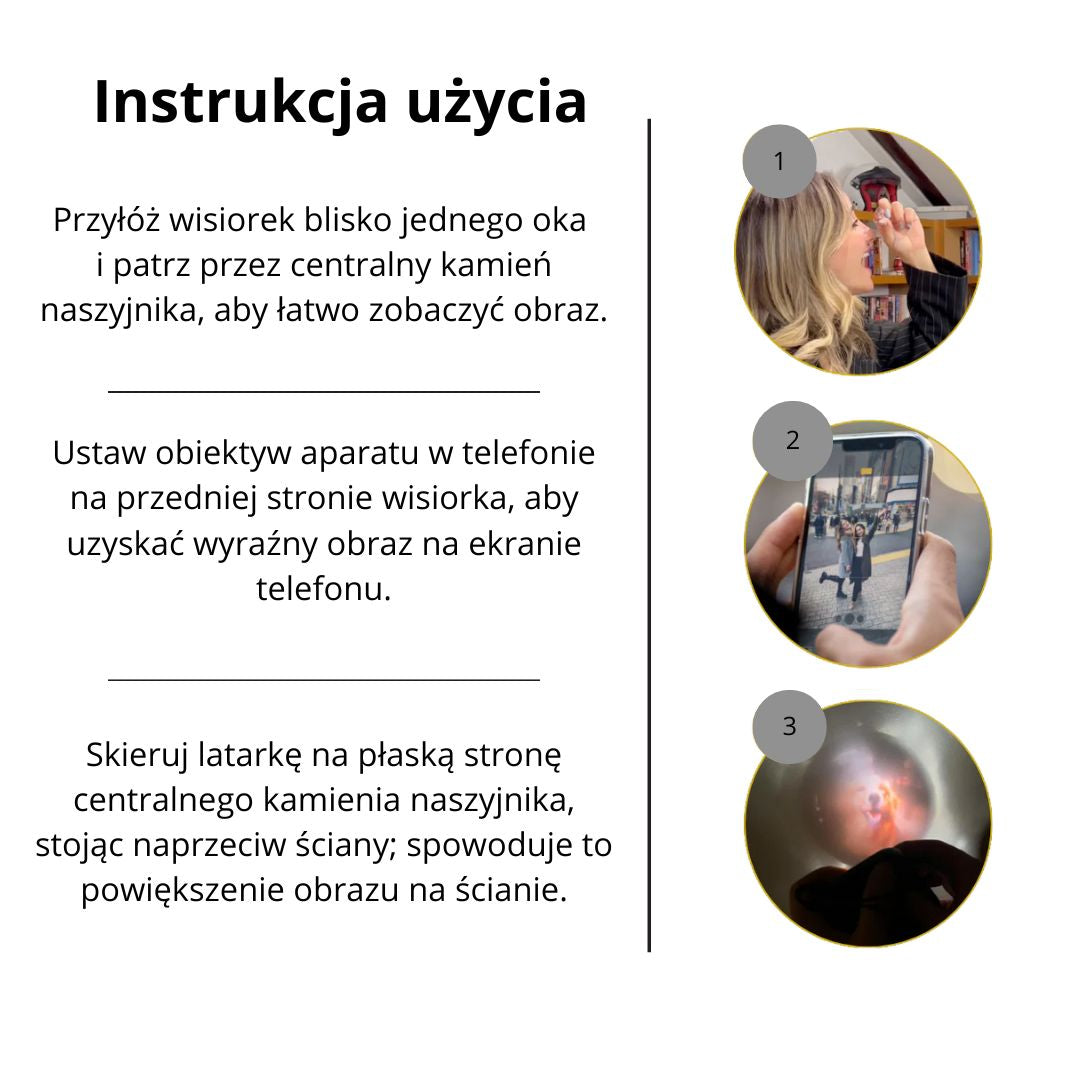 Naszyjnik projekcyjny w kształcie serca